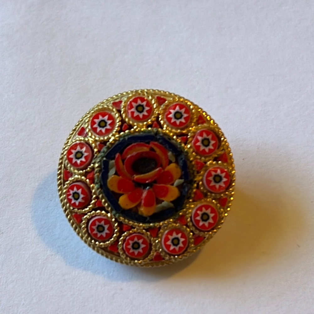 Antique micro mosaic brooch